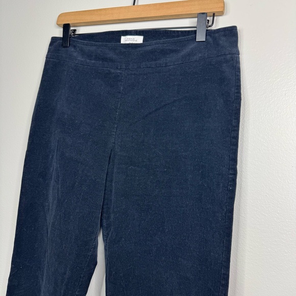 Avenue Montaigne Ribbed Wide Leg Flare Black Velvet Pull On Pants 10 - Picture 5 of 7